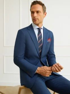 Alvaro Moreno Trajes|Trajes|AMERICANA FIL A FIL Azul