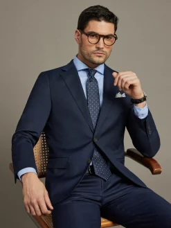 Alvaro Moreno Trajes|Trajes|AMERICANA FIL A FIL Azul Marino