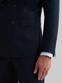 Alvaro Moreno Trajes|Trajes|AMERICANA FIL A FIL CRUZADO Azul Marino