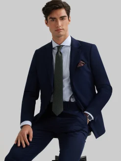 Alvaro Moreno Trajes|Trajes|AMERICANA PLAIN SLIM Azul Marino