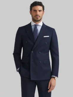 Alvaro Moreno Trajes|Trajes|AMERICANA TWILL CRUZADO Azul Marino