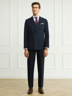 Alvaro Moreno Trajes|Trajes|AMERICANA TWILL CRUZADO Azul Marino