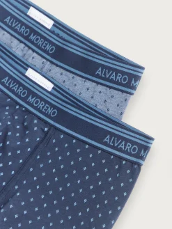 Alvaro Moreno Ropa Interior|BOXER FLOWERS Azul Marino