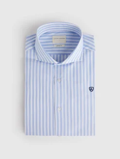 Alvaro Moreno Camisas Vestir|Camisas Vestir|CAMISA COMFORT RAYAS Celeste