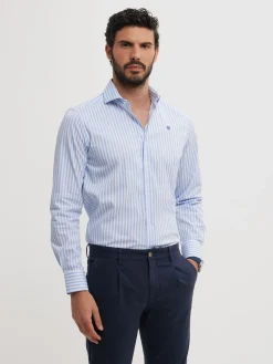 Alvaro Moreno Camisas Vestir|Camisas Vestir|CAMISA COMFORT RAYAS Celeste