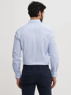 Alvaro Moreno Camisas Vestir|Camisas Vestir|CAMISA COMFORT RAYAS Celeste