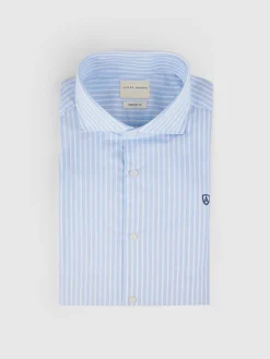 Alvaro Moreno Camisas Vestir|Camisas Vestir|CAMISA COMFORT RAYAS Celeste
