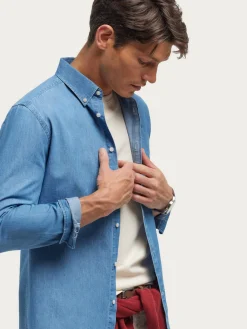 Alvaro Moreno Casual|CAMISA DENIM B.DOWN Azul