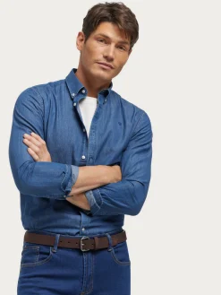 Alvaro Moreno Casual|CAMISA DENIM B.DOWN Azul Marino