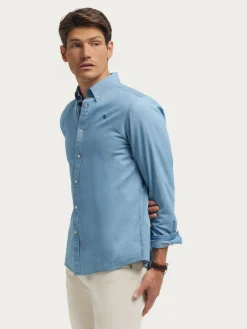 Alvaro Moreno Casual|CAMISA DENIM B.DOWN Celeste