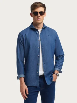 Alvaro Moreno Casual|CAMISA DENIM JACK Azul Marino