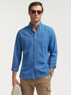 Alvaro Moreno Casual|CAMISA DENIM OXFORD Azul