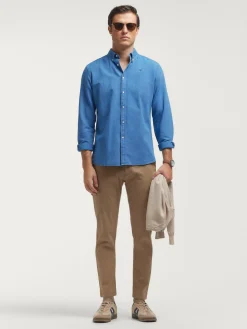 Alvaro Moreno Casual|CAMISA DENIM OXFORD Azul