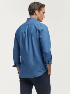 Alvaro Moreno Casual|CAMISA DENIM SLUB Azul