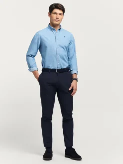 Alvaro Moreno Casual|CAMISA DENIM SLUB Celeste