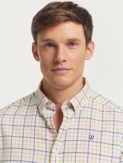 Alvaro Moreno Franela|CAMISA FLANNEL CHECKS Naranja