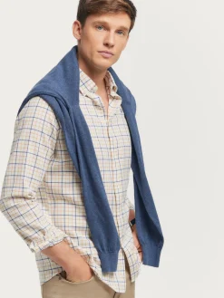 Alvaro Moreno Franela|CAMISA FLANNEL CHECKS Naranja