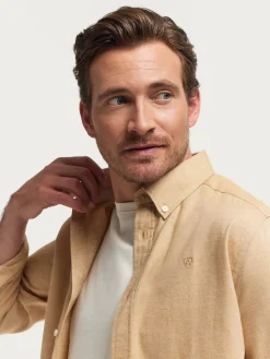 Alvaro Moreno Franela|CAMISA FLANNEL TWILL Camel
