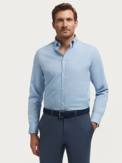 Alvaro Moreno Franela|CAMISA FLANNEL TWILL Celeste