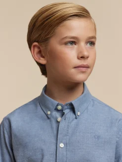 Alvaro Moreno Camisas|CAMISA FLANNEL TWILL KIDS Azul