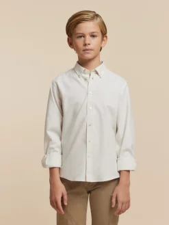 Alvaro Moreno Camisas|CAMISA FLANNEL TWILL KIDS Crudo