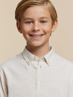 Alvaro Moreno Camisas|CAMISA FLANNEL TWILL KIDS Crudo