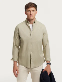 Alvaro Moreno Franela|CAMISA FLANNEL TWILL Verde