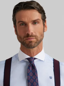 Alvaro Moreno Camisas Vestir|Camisas Vestir|CAMISA MIL RAYAS C. BLANCO Celeste
