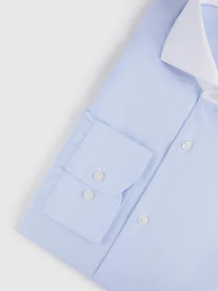 Alvaro Moreno Camisas Vestir|Camisas Vestir|CAMISA MIL RAYAS C. BLANCO Celeste