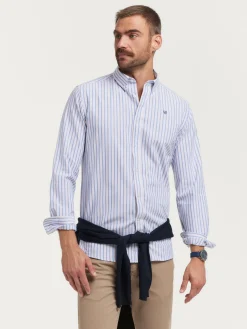 Alvaro Moreno Oxford|CAMISA OXFORD FANCY STR Azul