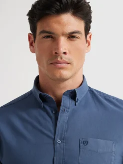 Alvaro Moreno Oxford|CAMISA OXFORD POCKET DYE Azul