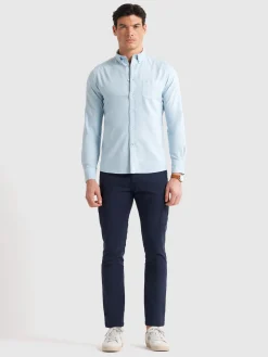 Alvaro Moreno Oxford|CAMISA OXFORD POCKET DYE Celeste