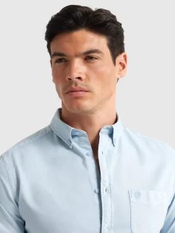 Alvaro Moreno Oxford|CAMISA OXFORD POCKET DYE Celeste