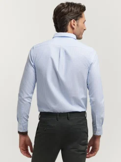 Alvaro Moreno Oxford|CAMISA OXFORD RAYAS Celeste