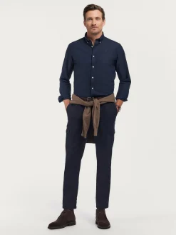 Alvaro Moreno Oxford|CAMISA OXFORD SOLID Azul Marino