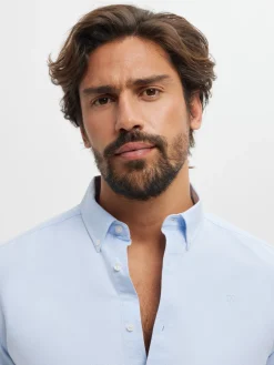 Alvaro Moreno Oxford|CAMISA OXFORD SOLID Celeste