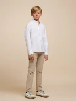 Alvaro Moreno Camisas|CAMISA OXFORD SOLID KIDS Blanco