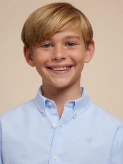 Alvaro Moreno Camisas|CAMISA OXFORD SOLID KIDS Celeste