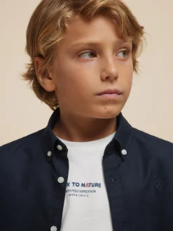 Alvaro Moreno Camisas|CAMISA OXFORD SOLID KIDS Azul Marino