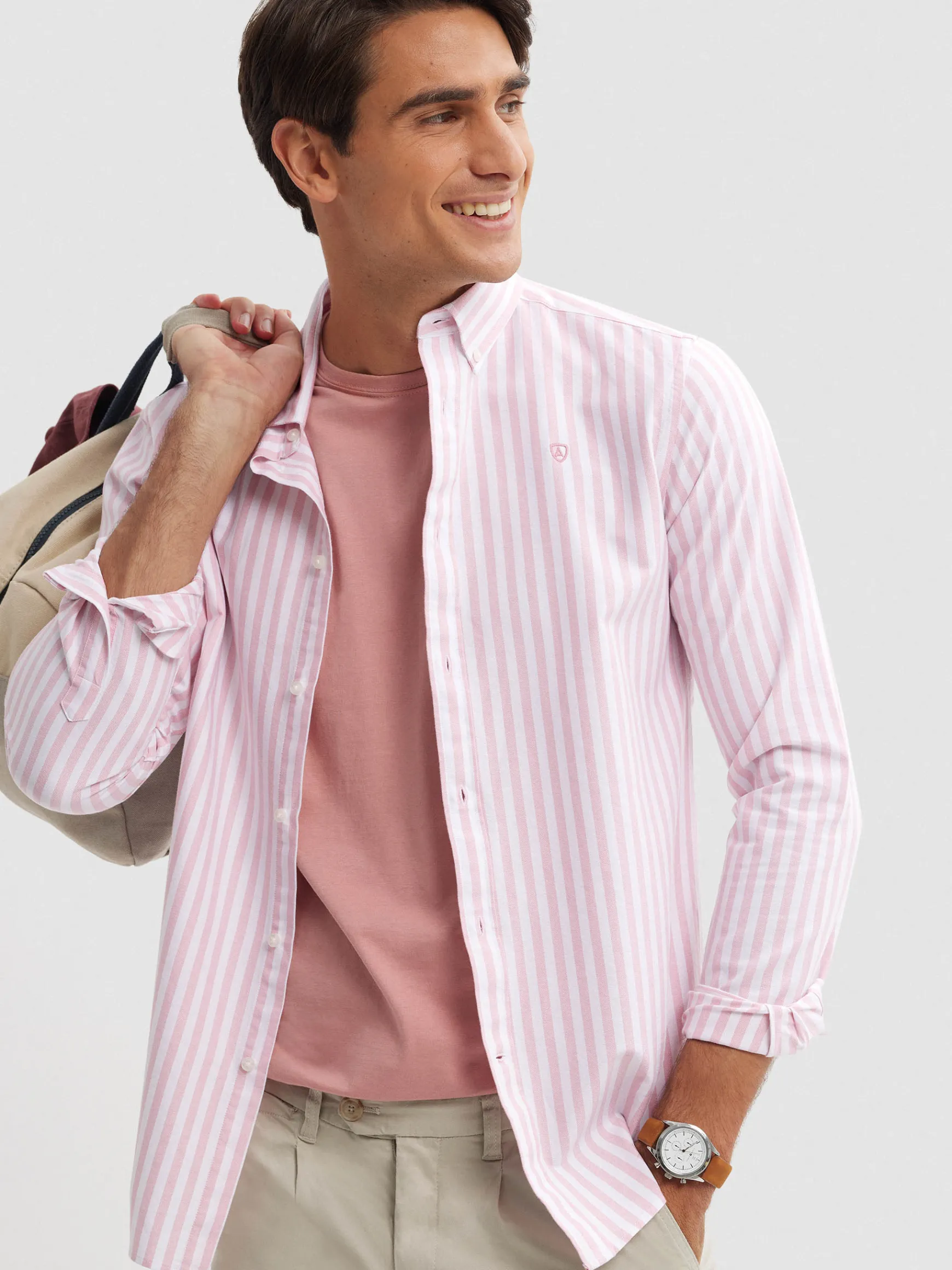Alvaro Moreno Oxford|CAMISA OXFORD SUNSET Coral
