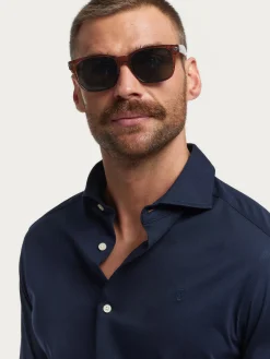 Alvaro Moreno Casual|CAMISA PUNTO ELASTICO Azul Marino