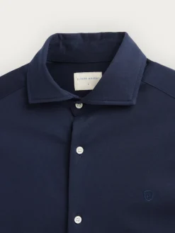Alvaro Moreno Casual|CAMISA PUNTO ELASTICO Azul Marino