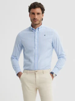 Alvaro Moreno Casual|CAMISA RAYAS DUTTON Celeste