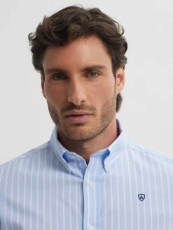 Alvaro Moreno Casual|CAMISA RAYAS DUTTON Celeste