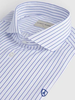 Alvaro Moreno Camisas Vestir|Camisas Vestir|CAMISA RAYAS ESTRUCTURA Azul