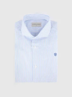 Alvaro Moreno Camisas Vestir|Camisas Vestir|CAMISA RAYAS PANAMA Azul