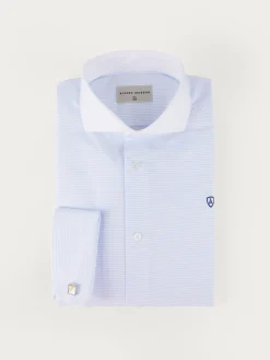 Alvaro Moreno Camisas Vestir|Camisas Vestir|CAMISA RAYAS P.DOBLE Celeste