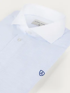 Alvaro Moreno Camisas Vestir|Camisas Vestir|CAMISA RAYAS P.DOBLE Celeste