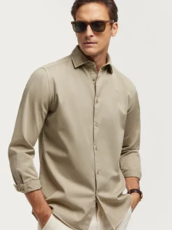 Alvaro Moreno Casual|CAMISA TWILL DYE Beige