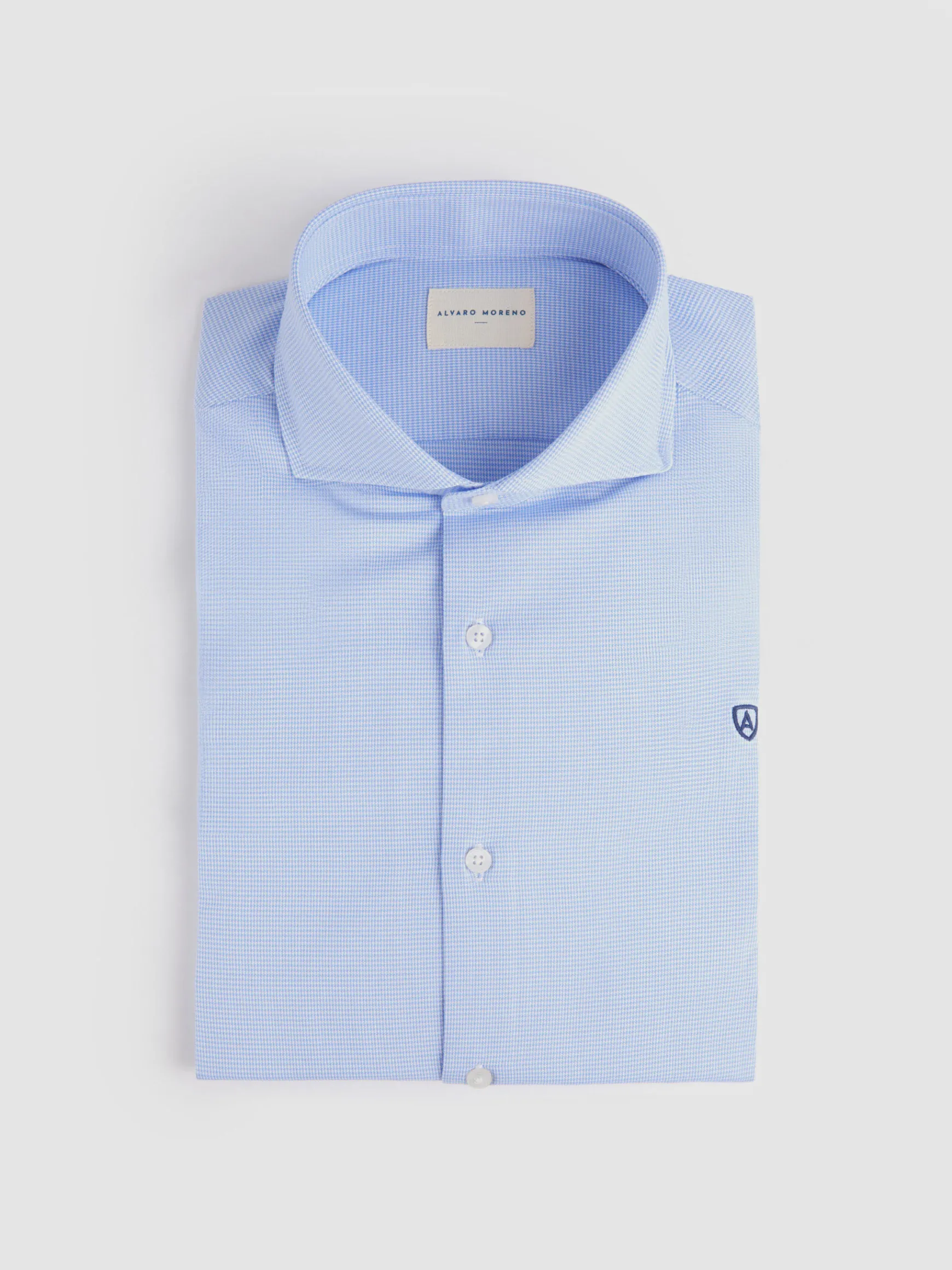 Alvaro Moreno Camisas Vestir|Camisas Vestir|CAMISA VESTIR PATA GALLO Azul